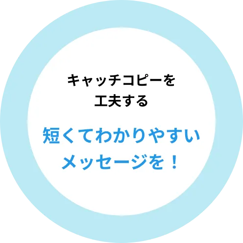 短くてわかりやすいメッセージを!