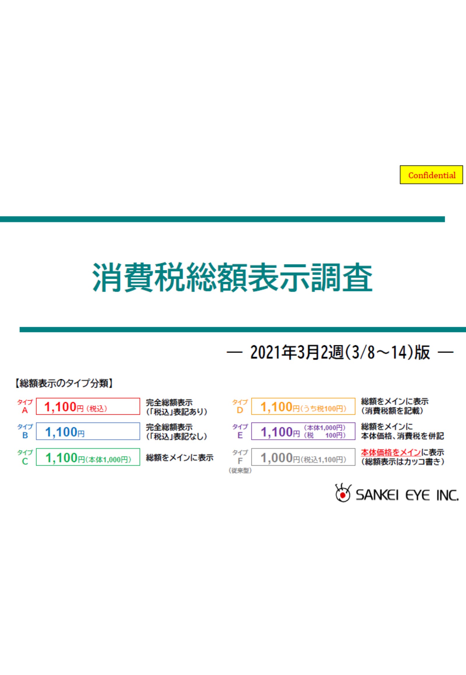 消費税総額表示調査資料のご紹介